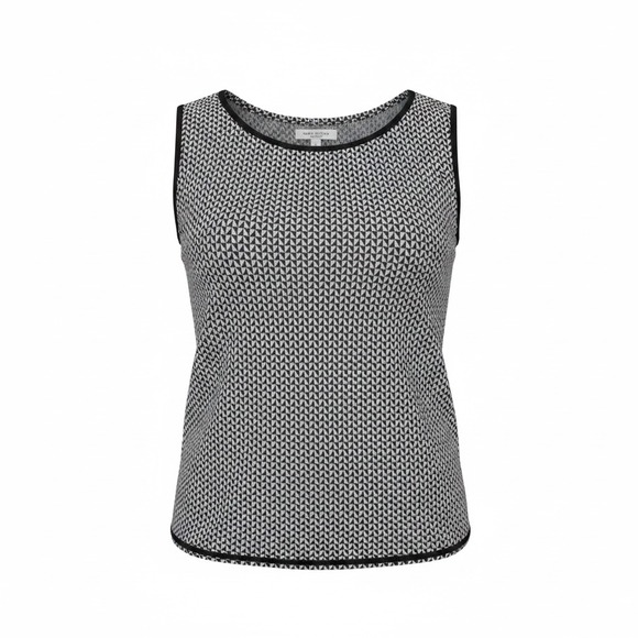 Max Studio London Tops - Max Studio London Womens Geometric Knit Sleeveless Top Black White 4708Q78 S